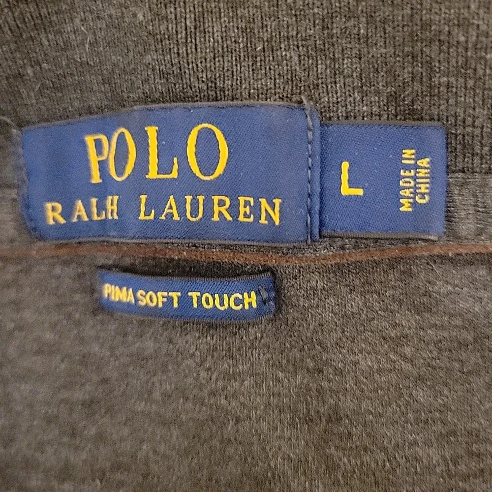 Polo Ralph Lauren Shirt Mens Large Gray‎ Pima Soft Touch Flesh Pony Pullover